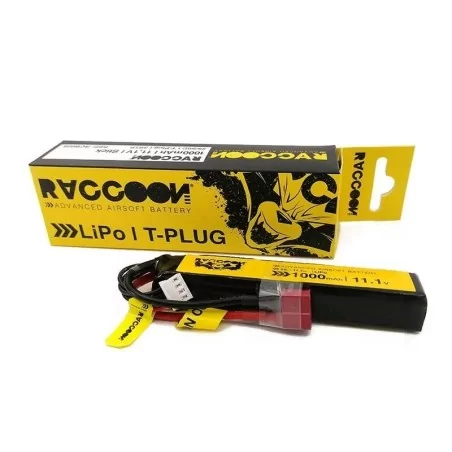 BATERÍA 11.1V LIPO MARCA RACCOON PARA REPLICAS AIRSOFT CON T-DEAN