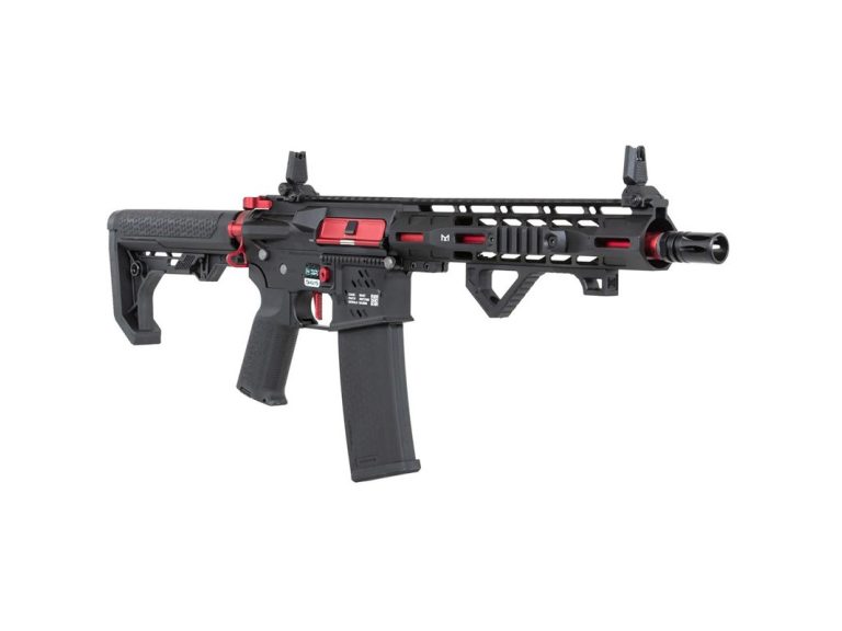 Réplica Specna Arms SA-E39-L EDGE Hal2 Gen2 bluetooth negro rojo vista lateral 3