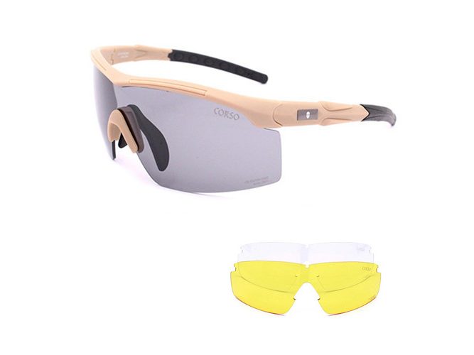 Gafa Corso Revenge Wing 3 con funda + 3 lentes intercambiables coyote