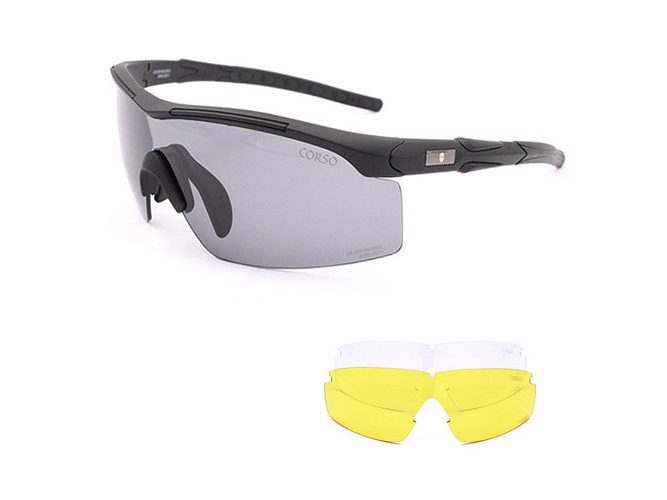 Gafa Corso Revenge Wing 3 con funda + 3 lentes intercambiables negro