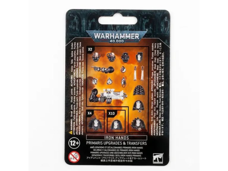 caja de mejoras y calcomanias manos de hierro warhammer 40000