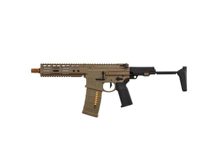 Réplica GBB Double Eagle MWS Ghetto Blaster 7″ Noveske Tan lateral 2