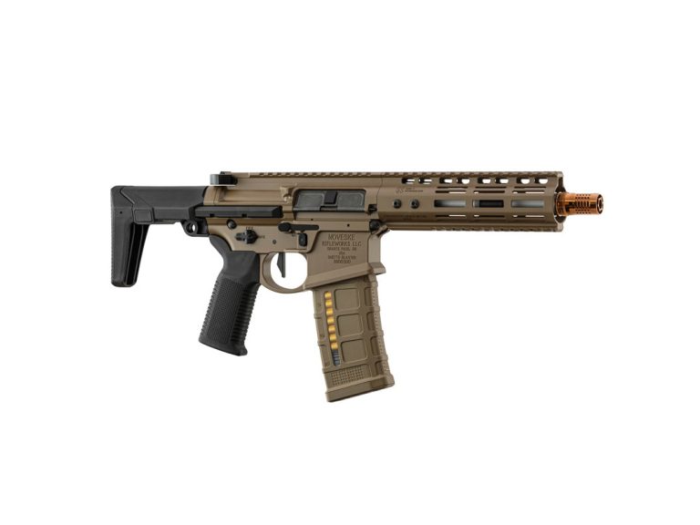 Réplica GBB Double Eagle MWS Ghetto Blaster 7″ Noveske Tan lateral