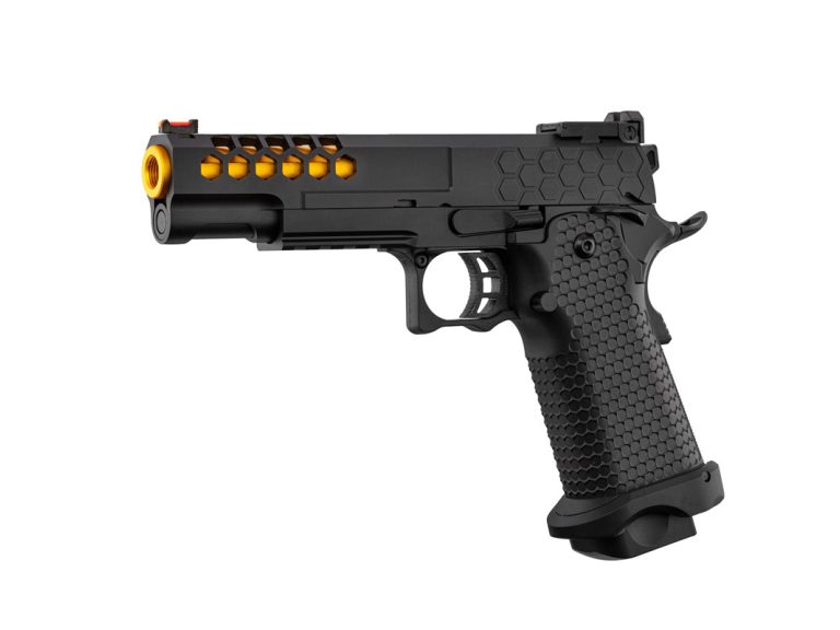 Golden Eagle GBB Hi-Capa Negra/Dorada vista lateral 2