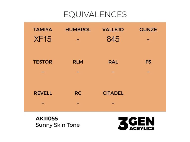 Equivalencia Sunny Skin Tone - AK
