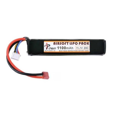 Batería LiPo Ipower 11.1V 1100mAh 20-40C, formato stick con conector T-Dean, para tubos de culata