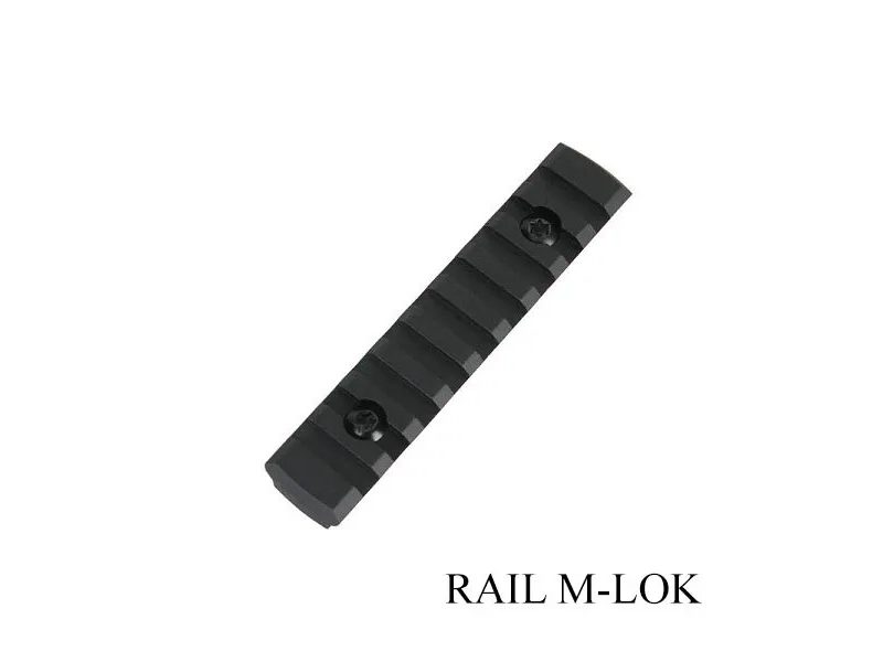 RAIL METÁLICO COMPATIBLE CON M-LOK 100MM - NEGRO