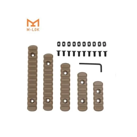 SET DE 4 RAILES ABS MLOK 5/7/9/11/13 TAN