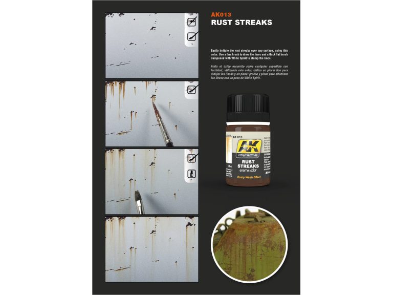 Detalle del bote Rust Streaks