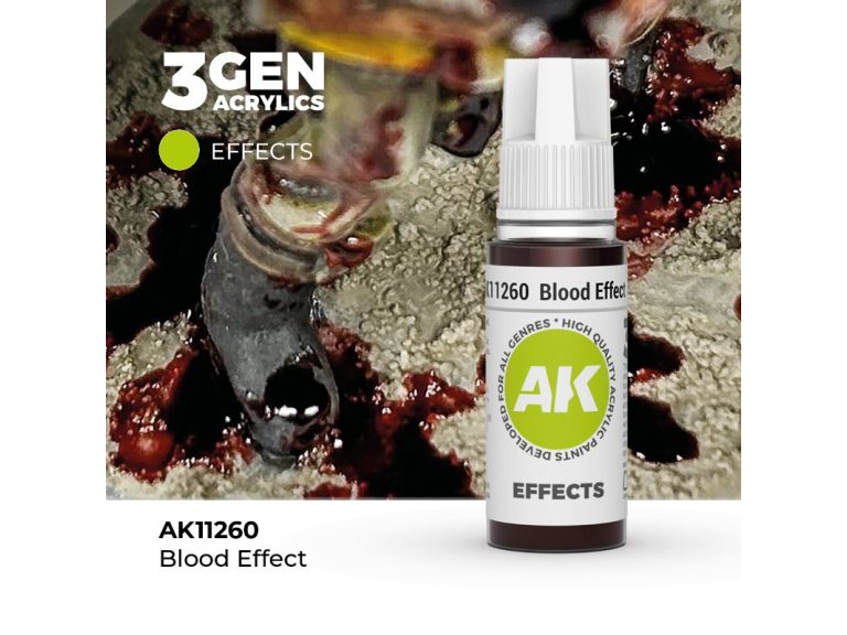Bote de pintura acrílica Blood effects efecto sangre de AK