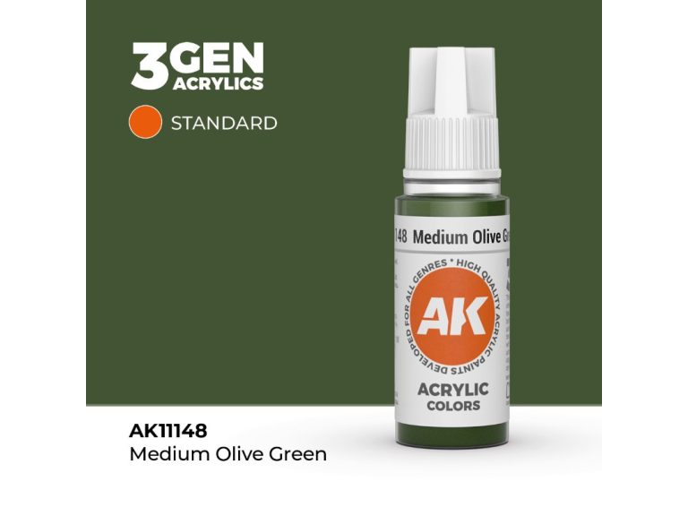 Bote de pintura Medium Olive Green de frente