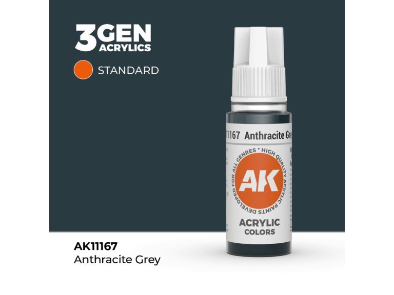 Bote de pintura acrilica Gris Antracita frontal