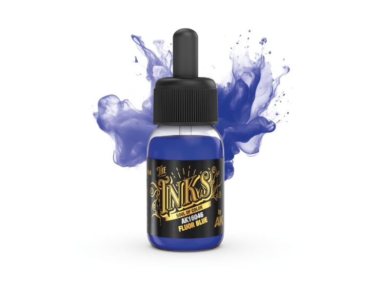 Bote de Tinta Azul Fluor frontal