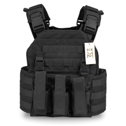 Chaleco táctico SIXMM 0.36M Negro con sistema MOLLE compacto y discreto
