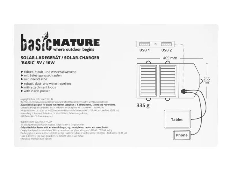 Cargador Solar portátil Basic Nature