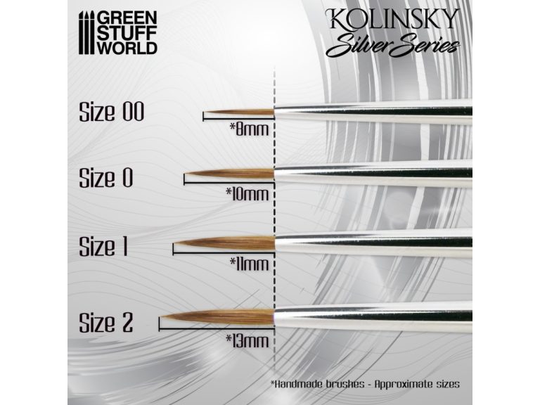 Set Pinceles Kolinsky Silver Series - GSW
