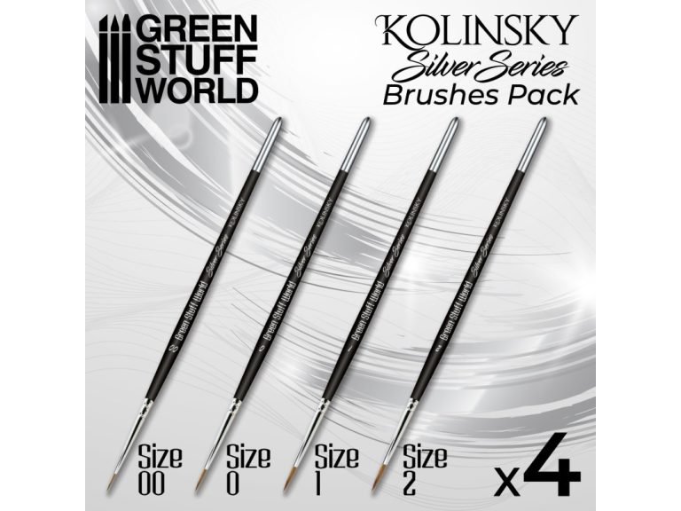 Set Pinceles Kolinsky Silver Series - GSW