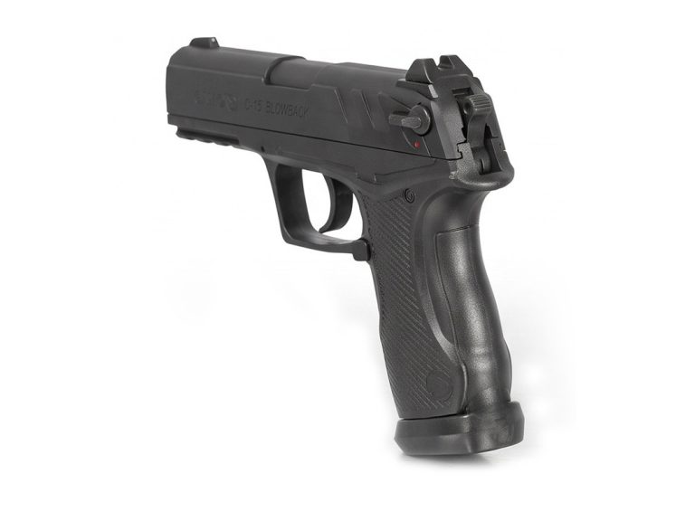 Pistola C-15 Blowback en ángulo de perfil