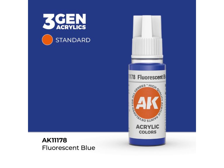 Bote de pintura Fluorescent Blue AK para maquetas
