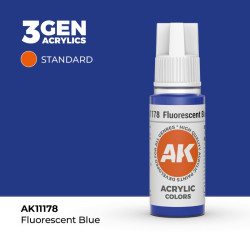 Bote de pintura Fluorescent Blue AK para maquetas