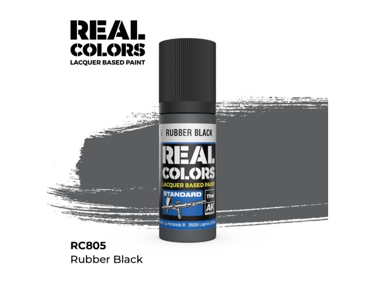 Bote de pintura Rubber Black de AK Real Colors