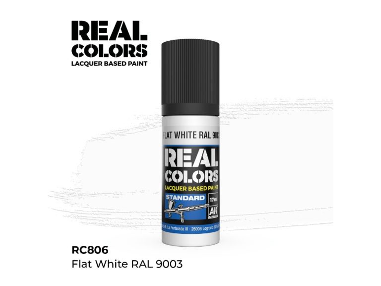 Bote de pintura Flat White de AK Real Colors