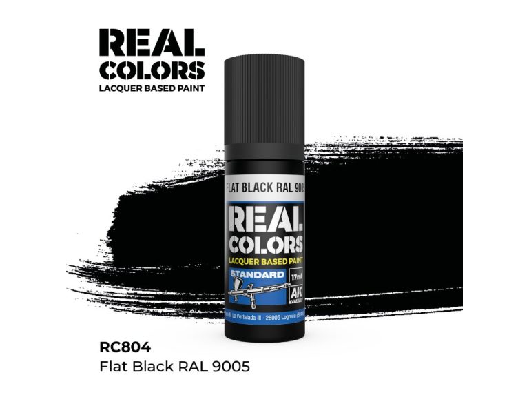 Bote de pintura Flat Black de AK Real Colors