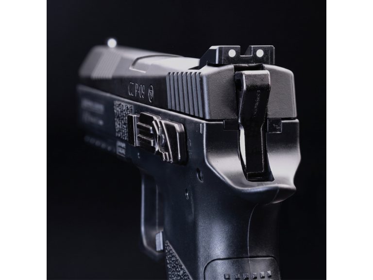 Detalle parte trasera pistola CZ P-09 CO2 4.5mm