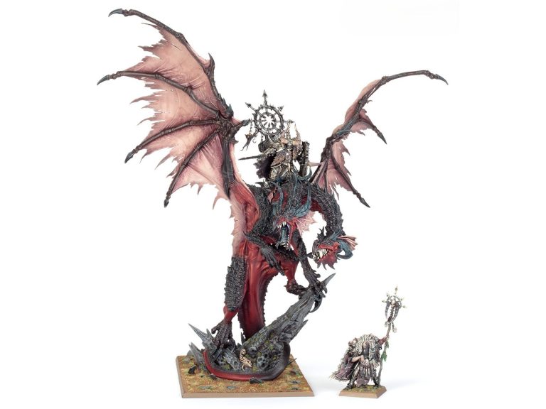 Detalle del dragón de dos cabezas y el Chaos Sorcerer