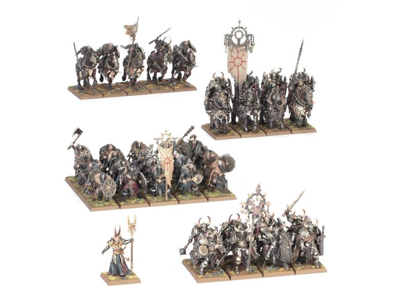 Miniaturas Battle March Army Warriors Of Chaos desplegadas