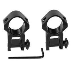 Anillas altas de 25mm de metal negro, perfectas para acoplar visores o linternas.