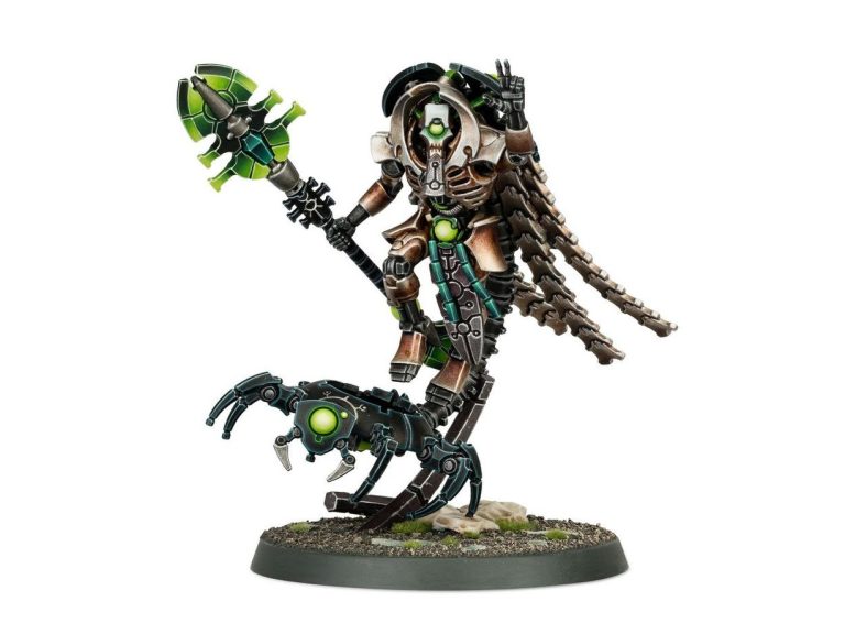 Miniatura Criptecnólogo Necrón montado sobre peana