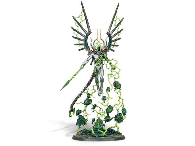 Miniatura Dragón del Vacío Necrón sobre peana de 80 mm