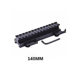 Montura elevada de 140mm con anclaje QD negro, ideal para mejorar la posición de las miras.