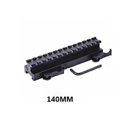 Montura elevada de 140mm con anclaje QD negro, ideal para mejorar la posición de las miras.
