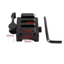 Montura elevada de 40mm con anclaje QD negro, ideal para mejorar la posición de las miras.