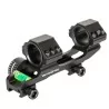 Montura doble Vector Optics con nivel, ideal para visores y precisión en disparos.