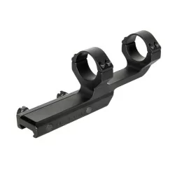 Montura doble Vector Optics en aluminio negro, ideal para visores de 30mm y riel RIS estándar.