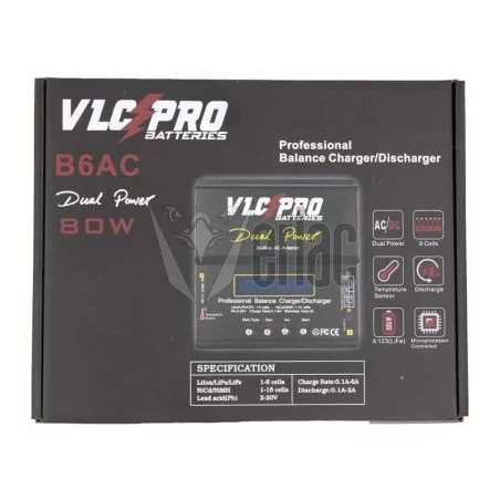 CARGADOR INTELIGENTE MARCA VLC PRO LIPO/LIFE/NIMH 80W