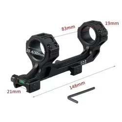 Montura metálica para visor One Piece GE01 negra con nivel de ajuste, perfecta para tiradores selectos y snipers.