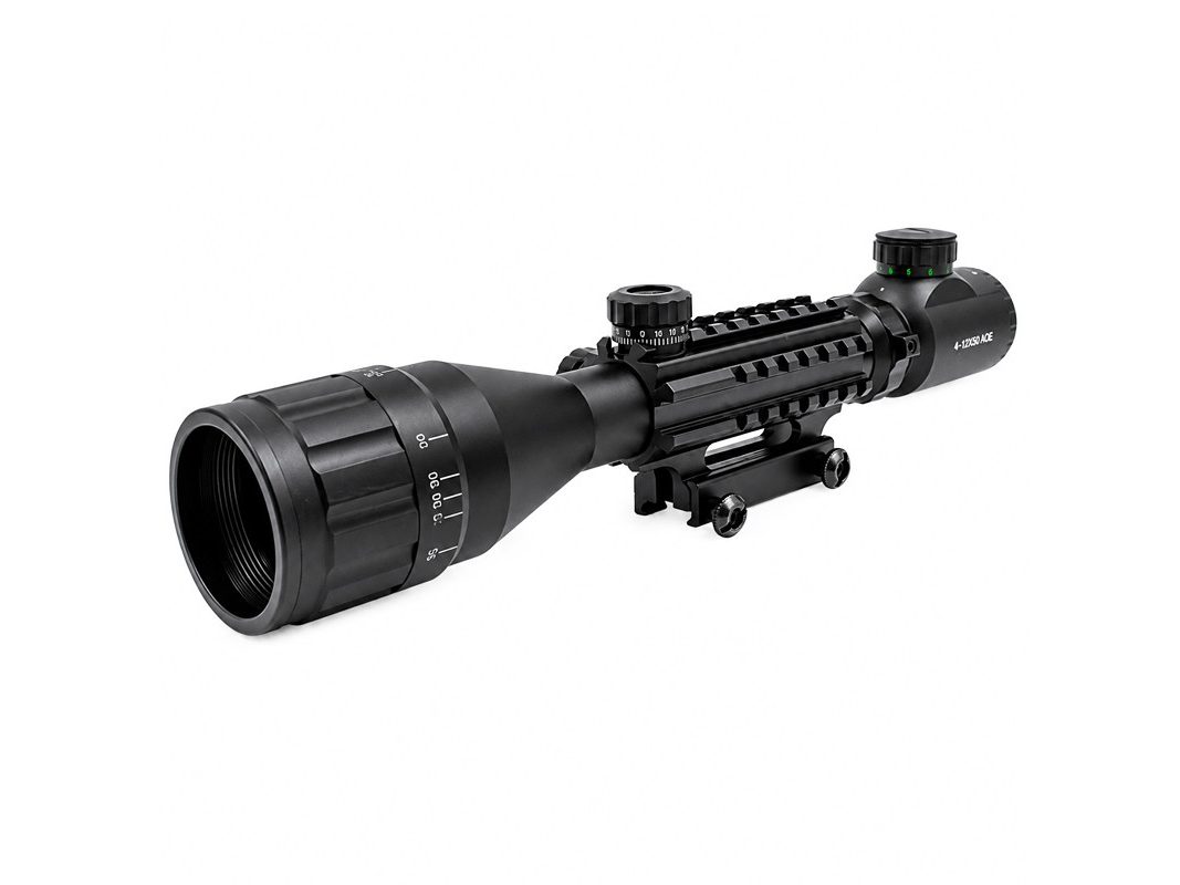 Visor Arsenic Argon 4-12x50 AOEG Con Railes Negro - Ajuste Exterior