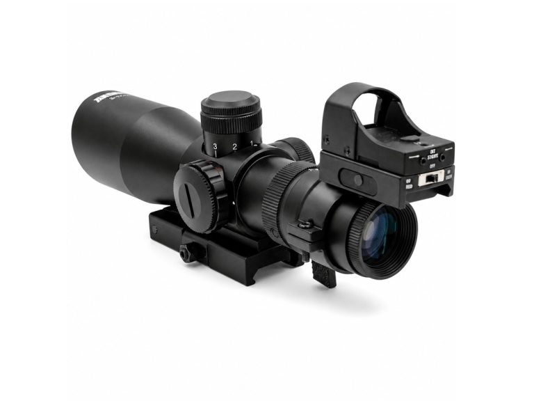 Visor Arsenic Argon 3-9x42 Con Red Dot Negro lateral derecho