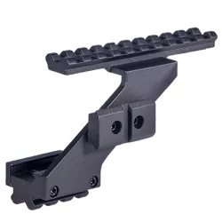 Montura rail para pistola, compatible con la mayoría de modelos como Glock, Hi-Capa y 1911, fabricada en polímero negro.