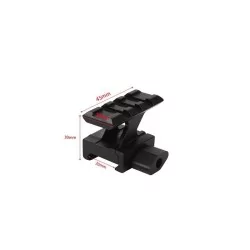 Montura metálica elevada para red dot T1, con anclaje sin herramientas, compatible con rail picatinny de 20 mm.