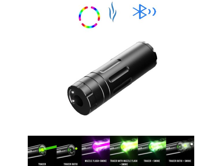 E-shooter trazador humo V900 negro con Bluetooth y efectos LED