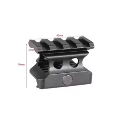Montura metálica elevada para red dot T1, con anclaje sin herramientas, compatible con rail picatinny de 20 mm.