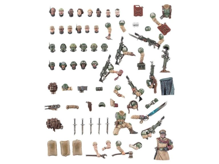 Piezas del kit de Mejoras de Cadia para Astra Militarum