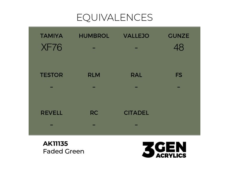 Color Faded Green equivalencias