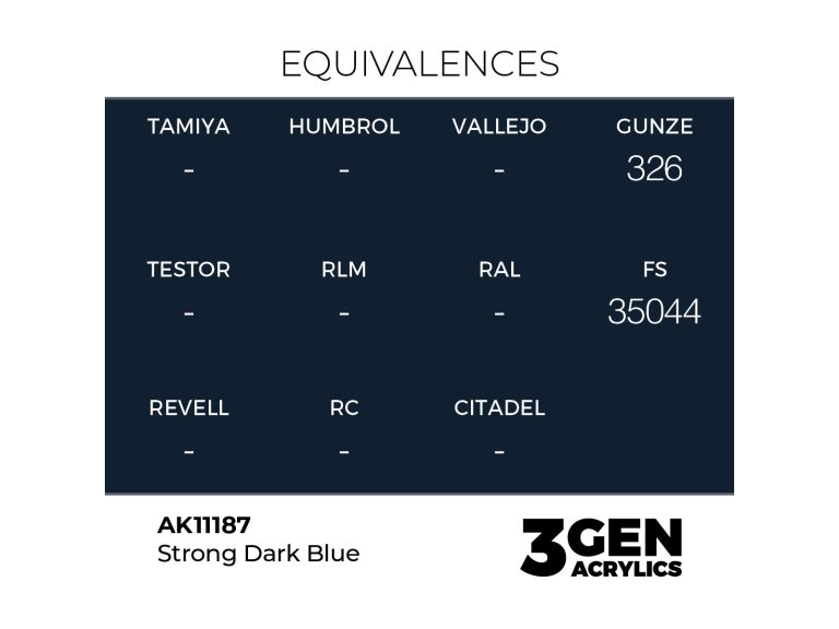Color Strong Dark Blue equivalencias
