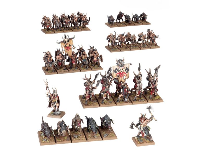 Battle March Army Beastmen Brayherds miniaturas montadas